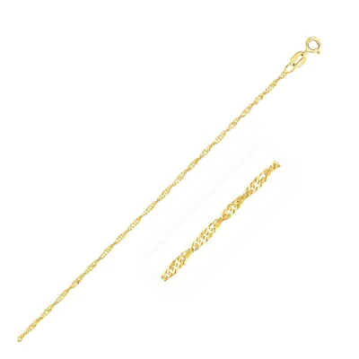 Fashnzfab 14k Yellow Gold Singapore Anklet 1.5mm