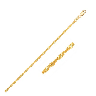 Fashnzfab 14k Yellow Gold Singapore Chain (1.80 Mm)