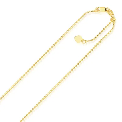 Fashnzfab 14k Yellow Gold Singapore Style Adjustable Chain (1.40 Mm)