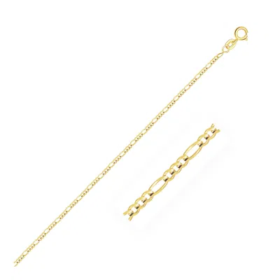 Fashnzfab 14k Yellow Gold Solid Figaro Chain (1.30 Mm)