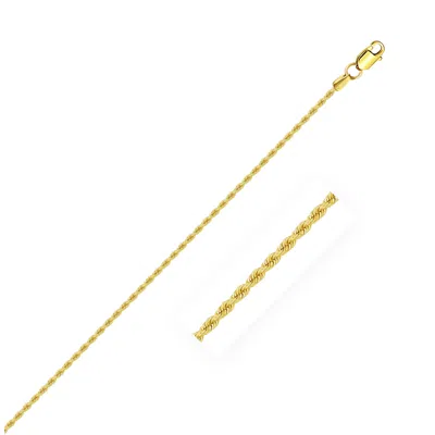Fashnzfab 14k Yellow Gold Solid Rope Chain (1.30 Mm)