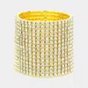 Fashnzfab 15-row Rhinestone Stretchable Bracelet Gold In Gold