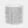 Fashnzfab 15-row Rhinestone Stretchable Bracelet Silver In Silver