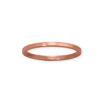 Fashnzfab 1.5mm Flat Edge Solid Copper Ring In Orange