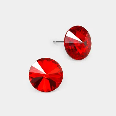 Fashnzfab 15mm Genuine Crystal Stud Earrings In Multi