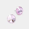 Fashnzfab 15mm Genuine Crystal Stud Earrings In Purple
