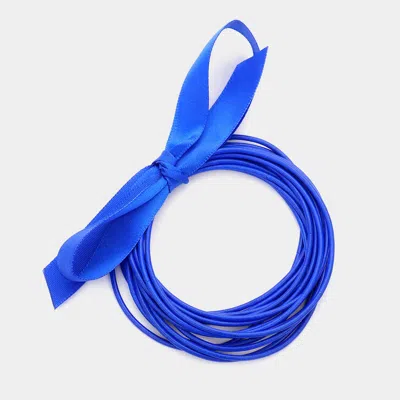 Fashnzfab 15pcs - Guitar String Stackable Stretch Bracelets In Blue