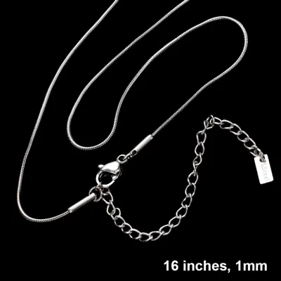 Fashnzfab 16", 1mm Stainless Steel Metal Chain Necklace In Silver