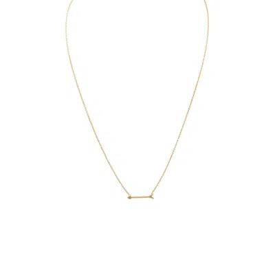 Fashnzfab 16" + 2" 14 Karat Gold Plated Arrow Design Necklace In Metallic