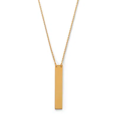 Fashnzfab 16" + 2" 14 Karat Gold Plated Vertical Bar Drop Necklace In Neutral
