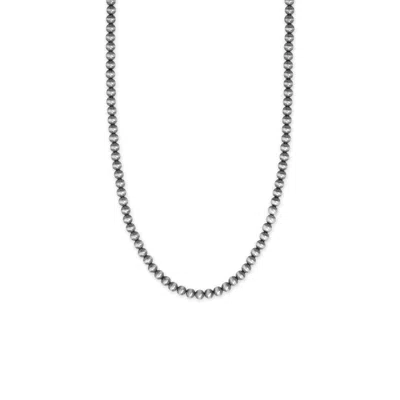 Fashnzfab 16" + 2" 5mm Oxidized Bead Necklace In Purple