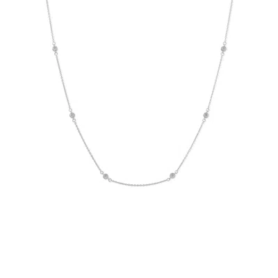 Fashnzfab 16" + 2" Rhodium Plated Bezel Set Cz Necklace In Gold