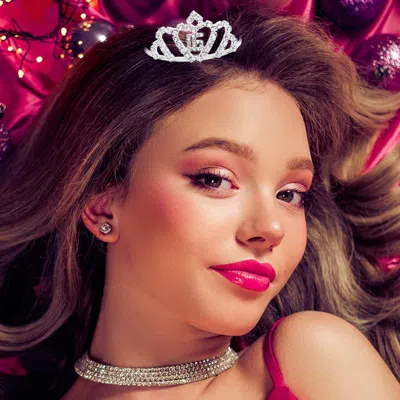 Fashnzfab 16 Crystal Rhinestone Mini Tiara In Multi