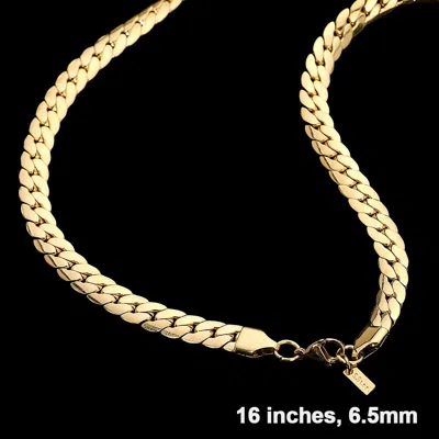 Fashnzfab 16 Inch Stainless Steel Bold Miami Chain Necklace In Gold