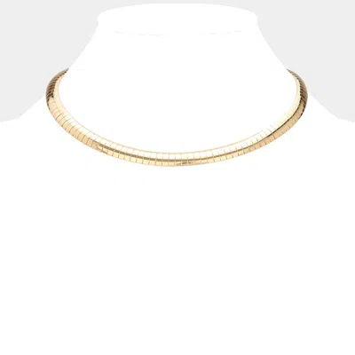 Fashnzfab 16" Metal Omega Chain Necklace In Gold