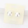 Fashnzfab 16mm Pearl Stud Earrings In White