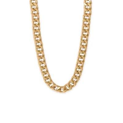 Fashnzfab 17" Gold Tone Curb Chain Toggle Necklace In White