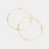 Fashnzfab 2.4 Inch Clip On Hoop Earrings - Matte Gold In Gold