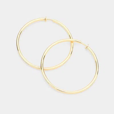 FASHNZFAB 1.75 INCH CLIP ON HOOP EARRINGS 1.75"