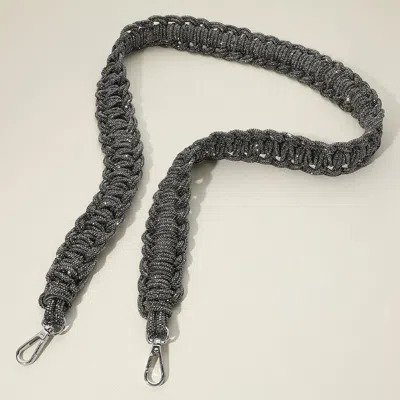 Fashnzfab 1.75" X 46" Bling Rhinestone Rope Bag Strap In Blue