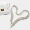 Fashnzfab 1.75" X 46" Bling Rhinestone Rope Bag Strap In Silver