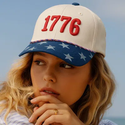 Fashnzfab 1776 American Usa Patriotic Embroidered Baseball Cap In Multi