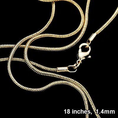 Fashnzfab 18 Inch, 1.4mm-gold Plated Snake Chain Necklace