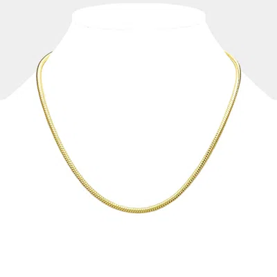 Fashnzfab 18 Inch Snake Chain Necklace In Gold