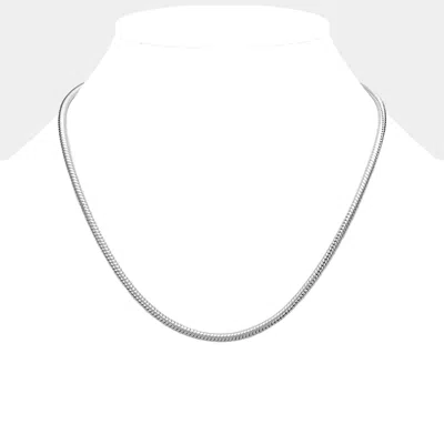 Fashnzfab 18 Inch Snake Chain Necklace In Silver