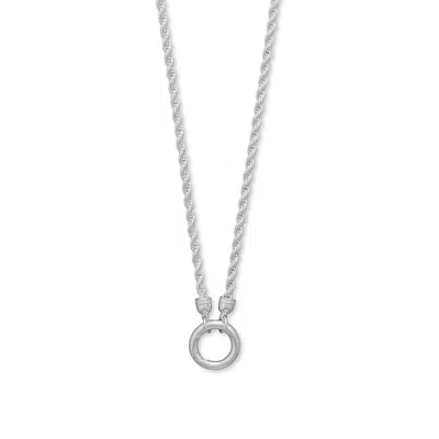 Fashnzfab 18" Inverted Hinge Clasp Rope Necklace In Metallic