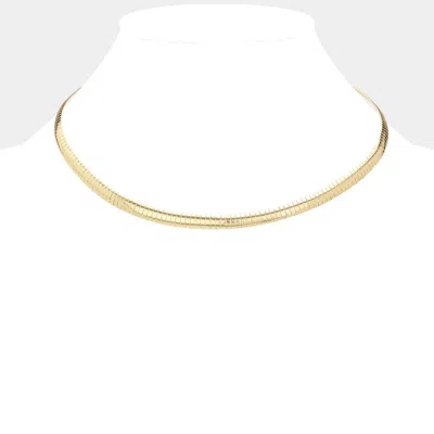 Fashnzfab 18" Metal Omega Chain Necklace - Gold