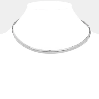 Fashnzfab 18" Metal Omega Chain Necklace In Silver