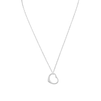 Fashnzfab 18" Necklace And Floating Heart Pendant In Gray