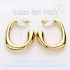 Fashnzfab 18k Gold Dipped Abstract Stainless Steel Hoop Earrings In Gold