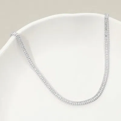 Fashnzfab 18k Gold Dipped Baguette Tennis Chain Necklace In Multi