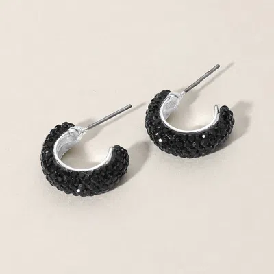 Fashnzfab 18k Gold Dipped Bling Stone Studded Mini Hoop Earrings In Multi