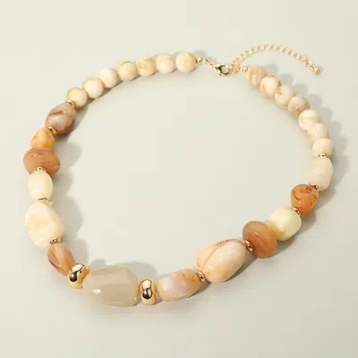 Fashnzfab 18k Gold Dipped Chunky Beaded Statement Necklae