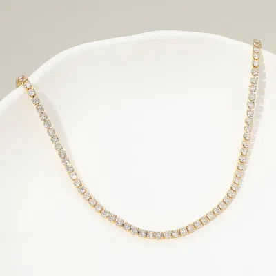 Fashnzfab 18k Gold Dipped Classic Tennis Chain Necklace