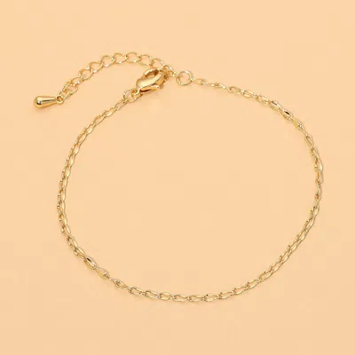 Fashnzfab 18k Gold Dipped Dainty Minimal Chain Bracelet