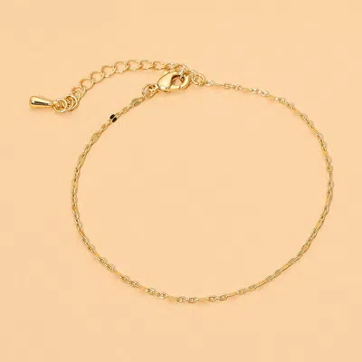 Fashnzfab 18k Gold Dipped Delicate Chain Bracelet In Purple