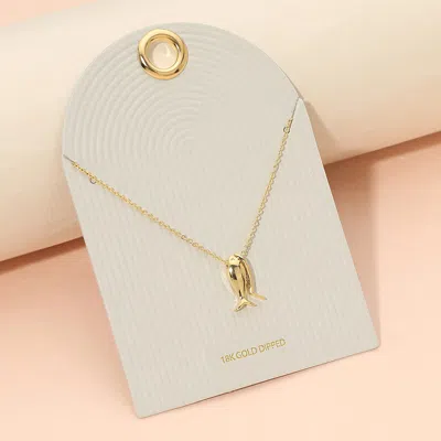 Fashnzfab 18k Gold Dipped Fish Charm Pendant Necklace In Yellow