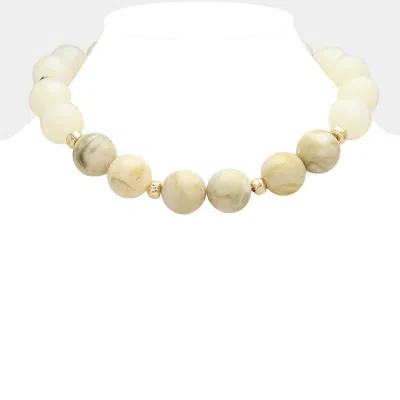 Fashnzfab 18k Gold Dipped Mariner Link Chain Toggle Bracelet In White