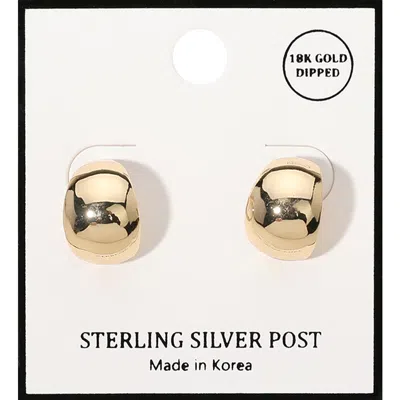 Fashnzfab 18k Gold Dipped Mini Dome Hoop Earrings