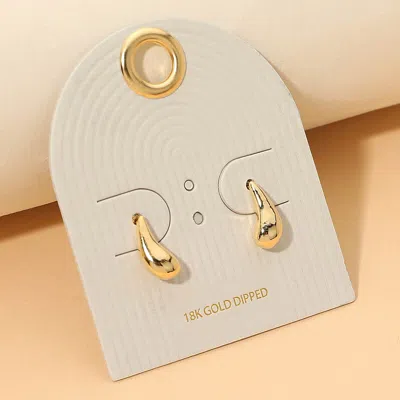 Fashnzfab 18k Gold Dipped Mini Teardrop Stud Earrings