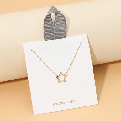 Fashnzfab 18k Gold Dipped Open Star Pendant Necklace In Yellow