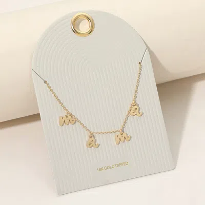 Fashnzfab 18k Gold Dipped Script Mama Charm Station Necklace