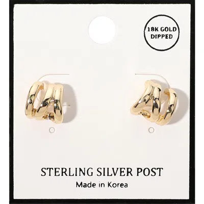 Fashnzfab 18k Gold Dipped Split Mini Hoop Earrings
