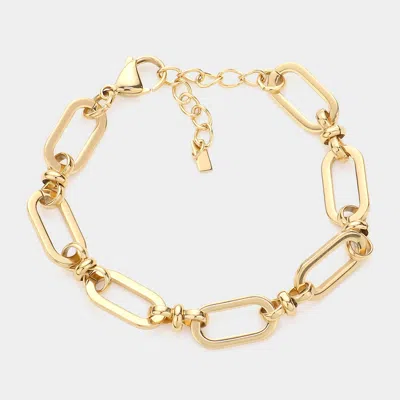 Fashnzfab 18k Gold Dipped Stainless Steel Chain Link Bracelet In Purple