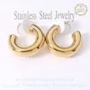 Fashnzfab 18k Gold Dipped Stainless Steel Chunky Hoop Earrings In Gold