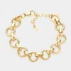 Fashnzfab 18k Gold Dipped Stainless Steel Premium Handmade Chain Link Bracelet - Gold In Gold